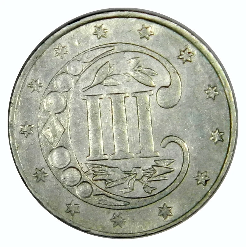 1859 THREE CENT SILVER ~ SHARP BRIGHT WHITE BU UNCIRCULATED! INV#4 - Image 2 of 2