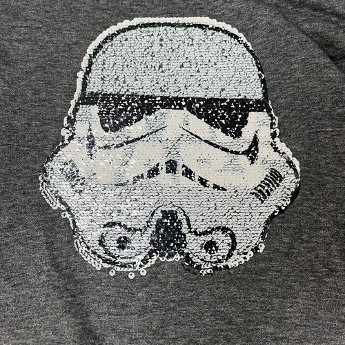 Star Wars Sweatshirt Girls Xl Gray Black Pullover Disney Sequence Storm Trooper - Picture 9 of 12