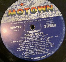 DIANA Original 1971 TV Soundtrack Vinyl LP Motown Records/MS 719 RECORD ONLY