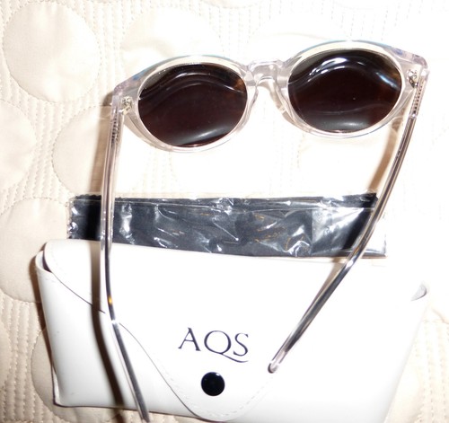 AQS AQUASWISS ROUNDED SUNGLASSES SUNSHADES EYEGLASSES BLUE MIRROR W/ WHITE CASE - 第 9/12 張圖片