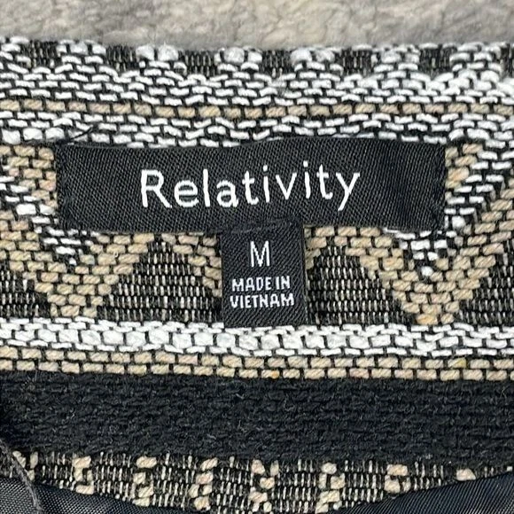 NWT Relativity Tapestry Fringe Open Front Cardigan Blazer Jacket Sz M - Image 4 of 4