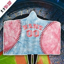 Personalized Hooded Blanket Pale Blue and Pink