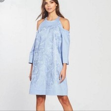 Ted Baker London Jettas Cut Out Embroidered Tapestry Shift Dress, Size 12, NWT