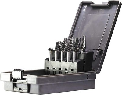 Carbide Burr Set 10Pcs Double Cut Solid Carbide Rotary Burr Set 1/4'' Shank Die G