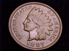 1887 Indian Head Cent, Very Fine  grade