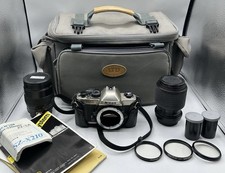 Nikon FM10 35mm Camera W Lenses Film Manual Bag 135mm Lens 70-210mm