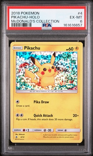 2018 Pokemon McDonald's Collection Pikachu 4/12 - PSA 6 - NEW CERT