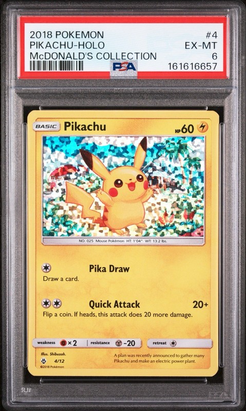 2018 Pokemon McDonald's Collection Pikachu 4/12 - PSA 6 - NEW CERT