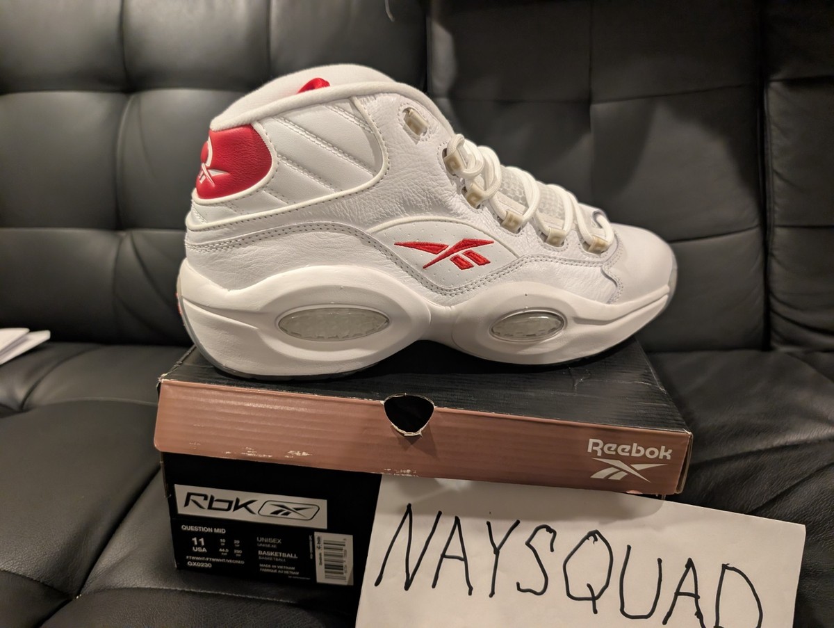 Reebok Question Mid DR J JULIUS ERVING 76er White Red sz 11 GX0230 