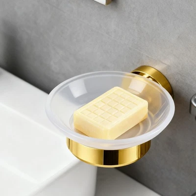 Soap Dish Toothbrush Holder Bathroom Accessory Set Traditional Chrome Wall Mount