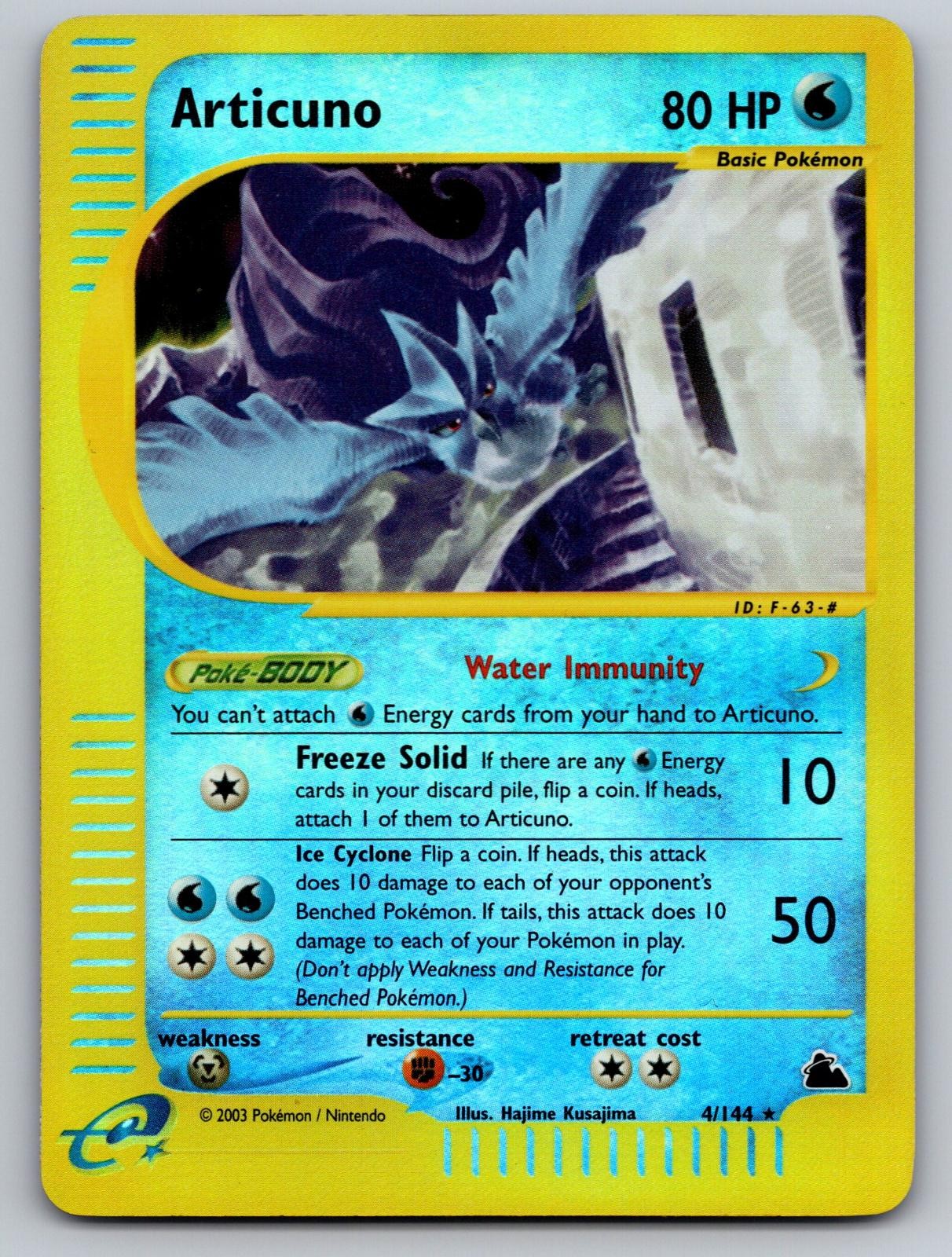Articuno 4/144 Rare Skyridge Pokemon Reverse Holo Near Mint