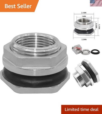 Leak-Proof 1 Inch Bulkhead Connector - Ideal for Water Tanks & Barrels