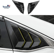 ABS Carbon Fiber Print Rear Side Window Louvers Air Vent Scoop Shades Cover Blin