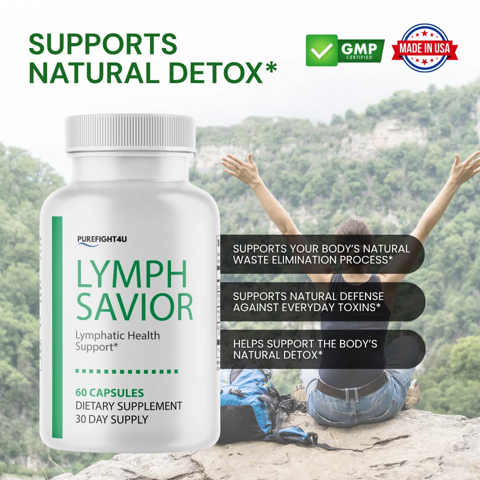 Cápsulas suplementarias para salvador linfático para apoyo a la salud linfática - 12 botellas Foto 2 de 4