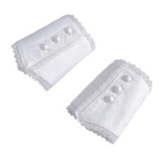 Comfortable Wrist Sleeves White Lace Cuffs Pair for Party Costume and Photos