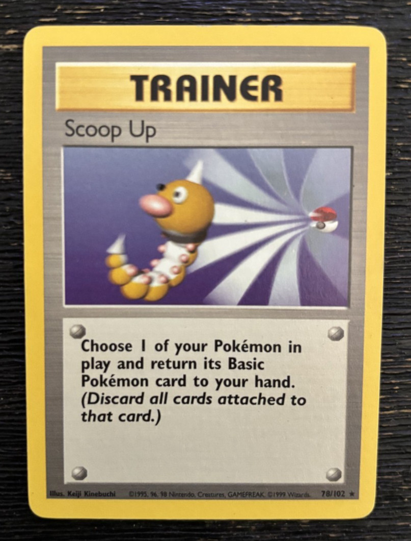 Scoop Up 78/102 Base Set Trainer Pokemon Card Rare