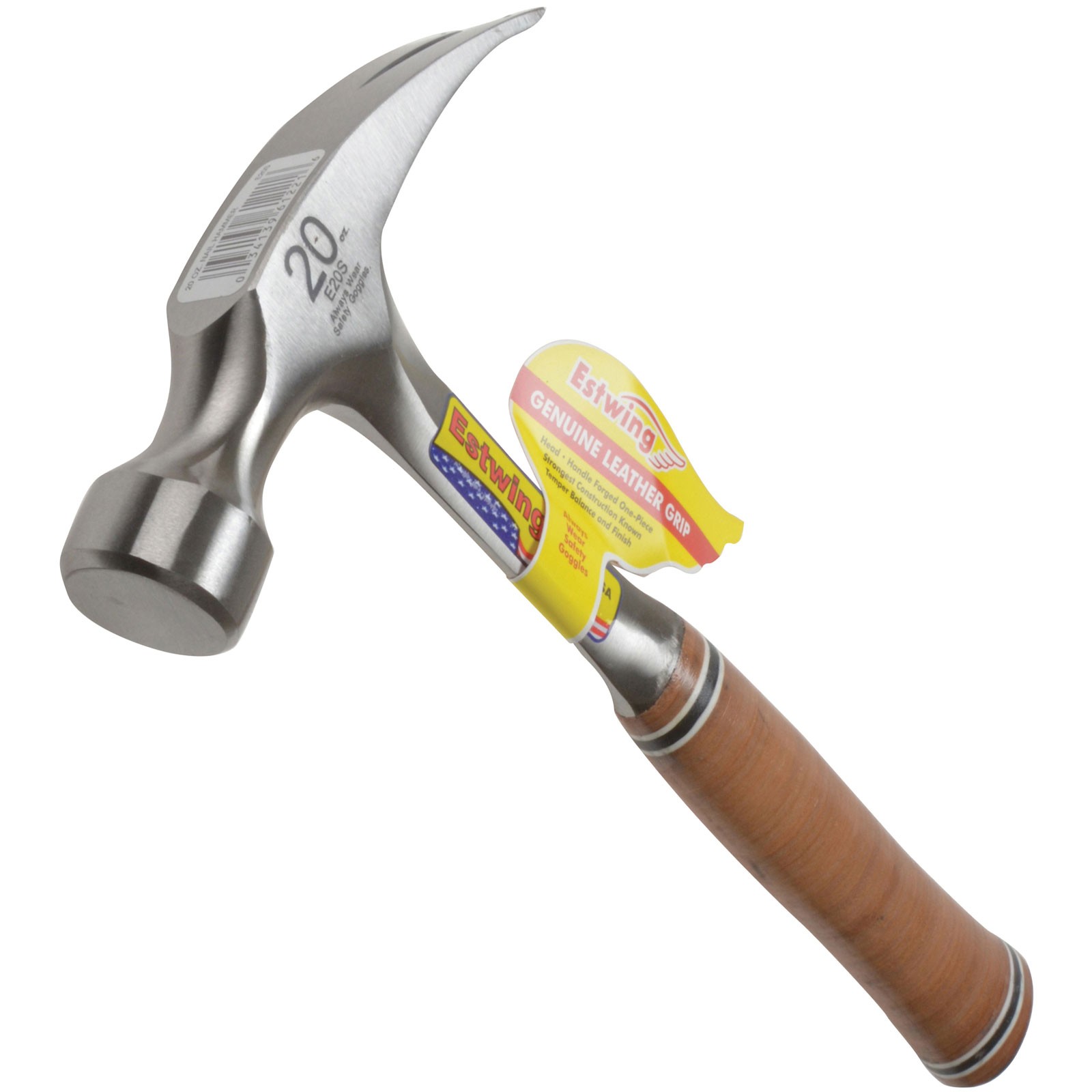 Estwing Straight Claw Nail Hammer - Leather Grip 20oz (567g)