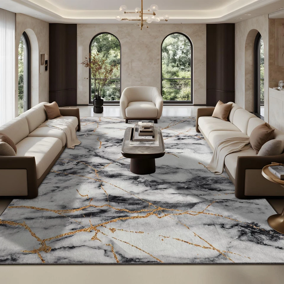 Alfombra 8x10 Alfombra para Salón Alfombra Lavable Abstracta con Respaldo Antideslizante... Foto 2 de 4