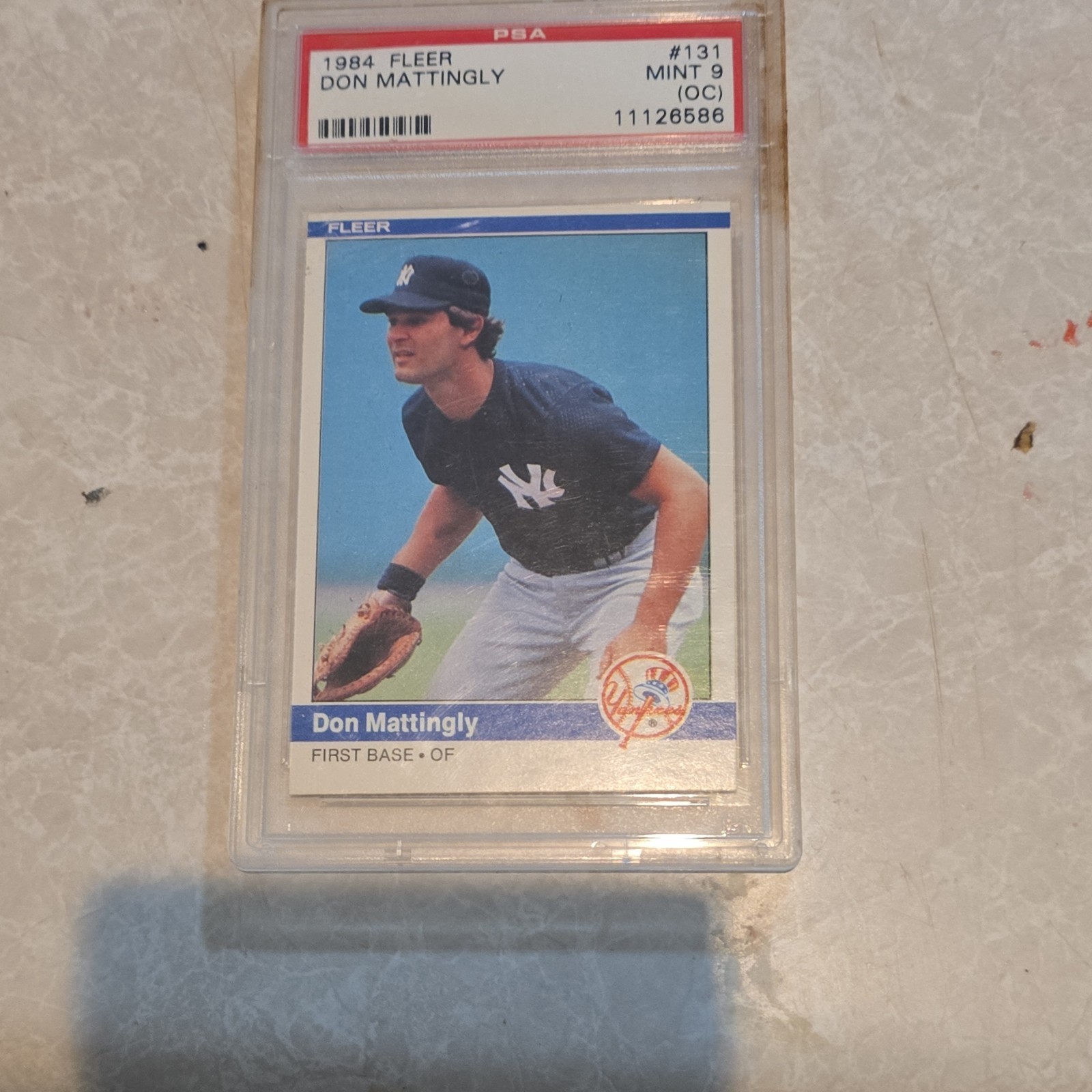 1984 Fleer Rookie Don Mattingly New York Yankees Baseball Card #131 PSA 9