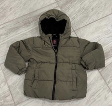 Swiss Tech Olive Green Puffer Jacket with Hood