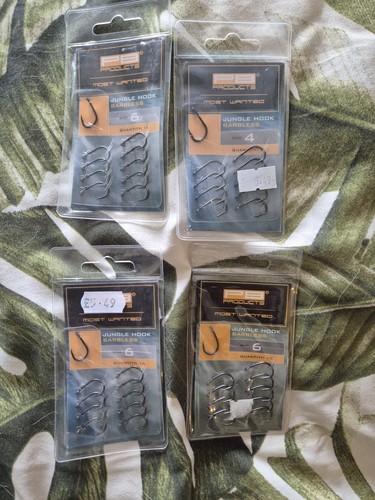 PB Products Jungle Hooks Size 4 & 6  - Carp Fishing  