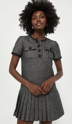 Self-Portrait Women's Metallic Boucle Mini Dress Black Size 2 NWT | eBay