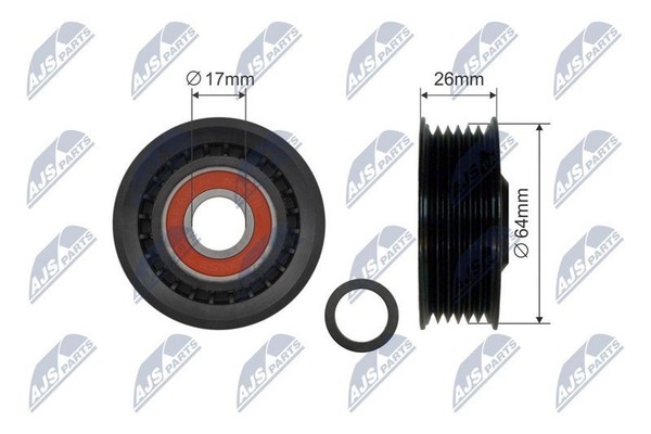 NTY RNK-AU-045 Umlenk-/FüHrungsrolle, Keilriemen FüR Audi Chrysler Skoda VW-image