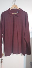 Arrow Sweater Pullover 2 Buttons Burgundy Black XXL Cotton Blend