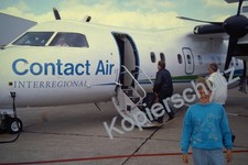 DIA Slide Foto  Contact Air Dash 8-100 auf dem Flughafen Stuttgart 1988