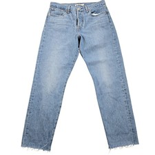 Levi's Premium Wedgie Straight Jeans Womens 30 Light Wash High Rise Button Fly