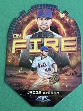 2022 Topps Fire Jacob DeGrom On Fire Insert Die-Cut Hobby Version #EF-19 NY Mets