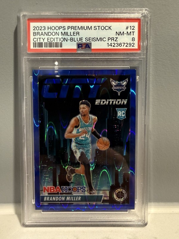 2023 Panini Premium Stock City Edition Blue Seismic #12 (RC) 14/99 PSA 8 🔥