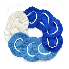 9PCS Car Buffer Polisher Pad Bonnet, 9 to 10 Inches Car Orbital Polishing Bonnet