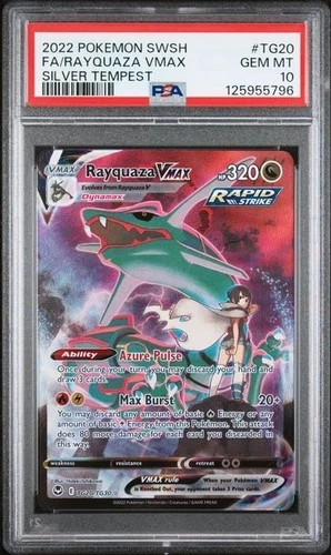 PSA 10 RAYQUAZA VMAX TG20 SILVER TEMPEST TRAINER GALLERY SWORD & SHIELD POKEMON