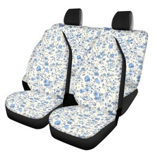 Car Seat Covers Full Set Classical Art Flower Front Seat Ditsy Floral Blue Car Seat Covers Full Set Classical Art Flower Front Seat Ditsy Floral Blue