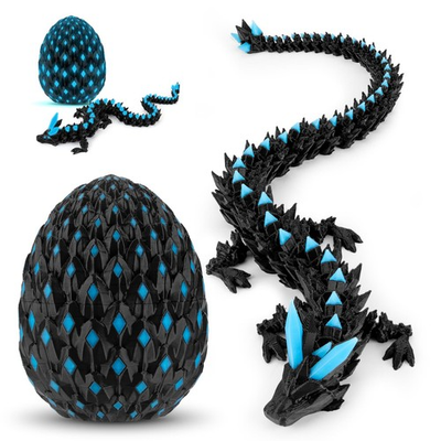 #ad 3D Printed Dragon with Mystery Dragon Egg Glow in The Dark Cool Stuff Fun Gi... $27.07