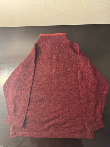 Men's XL Woolrich Burgundy Wool 1/4 Zip Pullover Sweater Knit Preppy - Picture 4 of 4