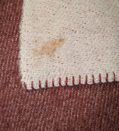 ORR Health 100% Wool BLANKET Throw Holland Tulip BURGUNDY Reversible Vintage USA - Picture 9 of 9