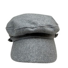 Womens Cabbie Newsboy Hat Baker Boy Cap Fully Lined Silver Button Detail Gray OS
