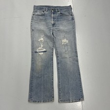 Vintage 70s Levi's 517 Light Bootcut Distressed Jeans 32x29 1970s True Vintage