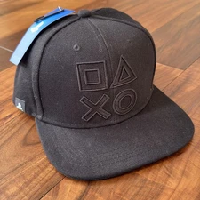 Sony PlayStation Snapback Hat 3D Embroidered Button Controller Cap Black NEW