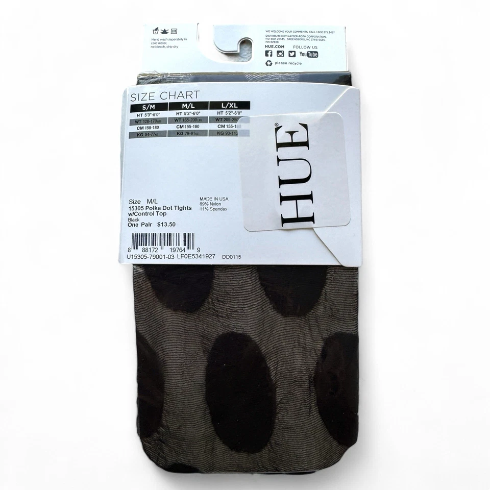 Medias de control de lunares HUE para mujer talla M/L negras Foto 2 de 3