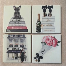 Chanel and Dior and Other Lux Designer Themed Decorative Coasters NEW GREAT GIFT