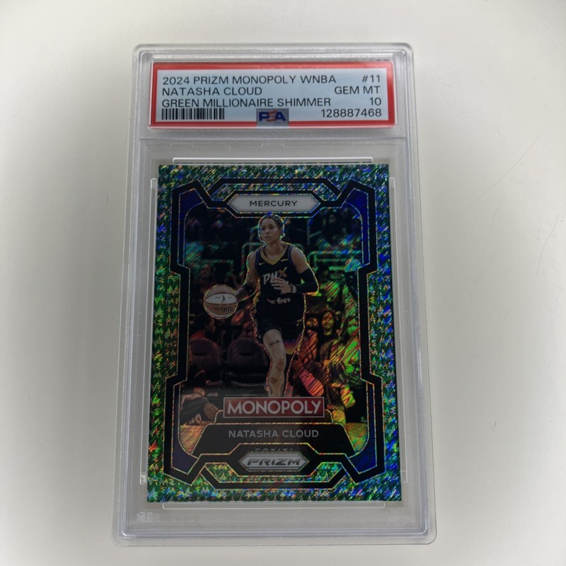 2024 Panini Prizm Monopoly Natasha Cloud Millionaire Green Shimmer /20 PSA 10