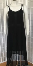 Doe & Rae Flowy High Low Sheer Dress w/ Cami Slip Dress S Whimsical Fairy Goth