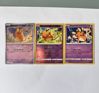 Dedenne Pokémon TCG Lot 3 ENG Fairy Type Cute Sun & Moon 085/195 094/198 067/172