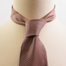 70s Vintage Micro Houndstooth Wide Necktie Red Black Printed Ties for Men