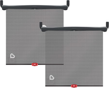 Car Window Sun Shade 2 Pack Heat Alert UV Protection Retractable Sunshade Black