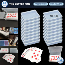 18Pcs Clear Plastic Playing Card Storage Box, Blank Card Cases, Organizer Holder