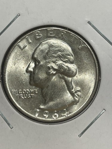 1964 D Silver Washington Quarter - very lightly circulated, AU